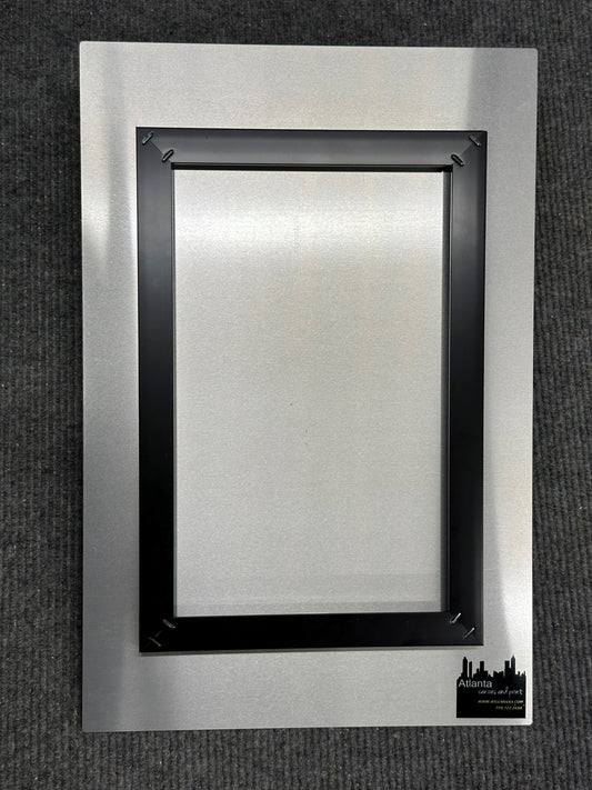 Entire image of offset wooden hanger for metal prints - Atlanta Canvas and Print